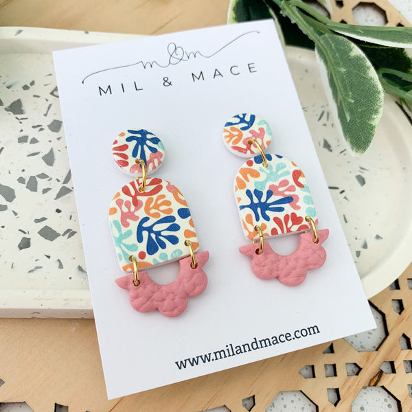Leaves Polymer Clay Dangle Earrings