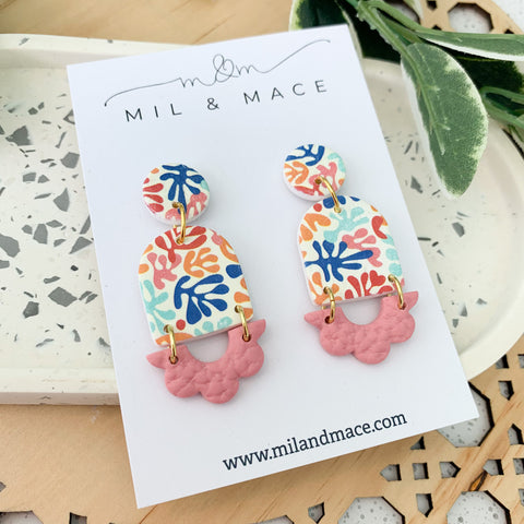 Leaves Polymer Clay Dangle Earrings