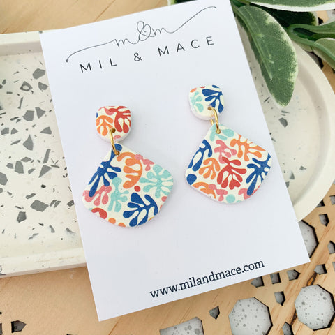Leaves Polymer Clay Dangle Earrings