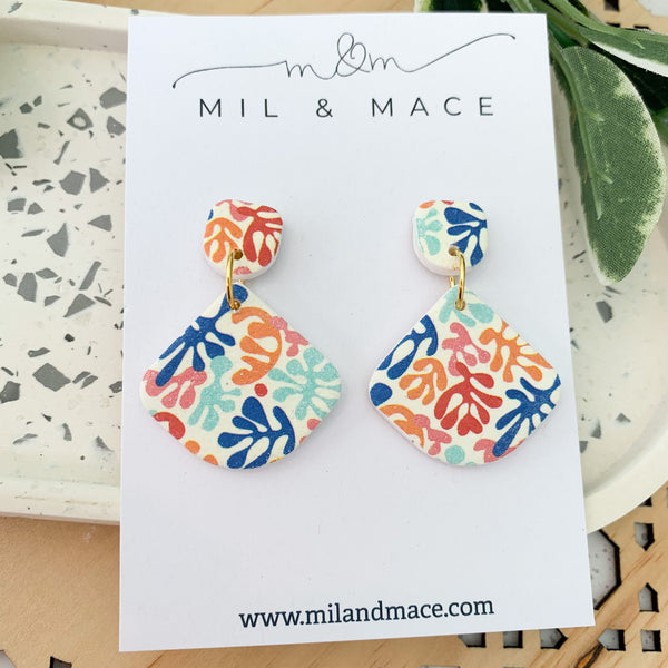 Leaves Polymer Clay Dangle Earrings