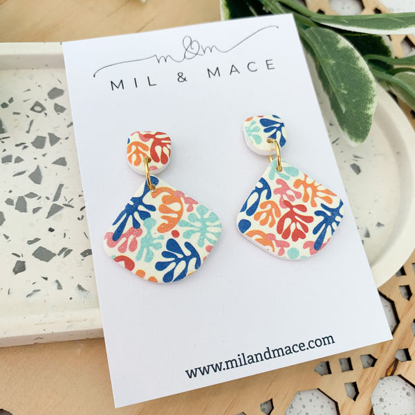 Leaves Polymer Clay Dangle Earrings