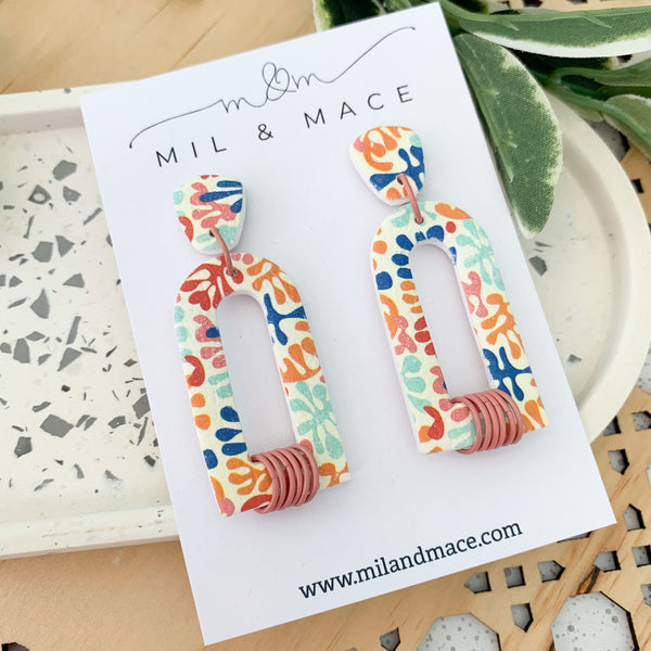 Leaves Polymer Clay Dangle Earrings