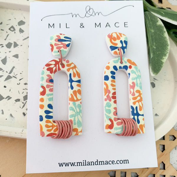 Leaves Polymer Clay Dangle Earrings