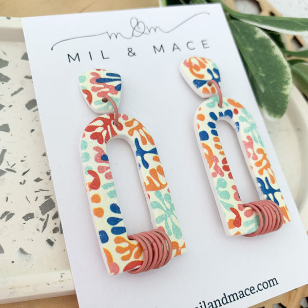 Leaves Polymer Clay Dangle Earrings