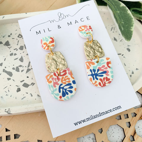 Leaves Polymer Clay Dangle Earrings