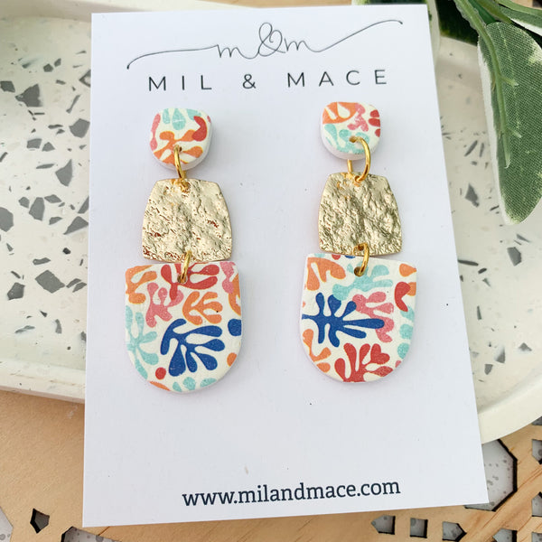 Leaves Polymer Clay Dangle Earrings