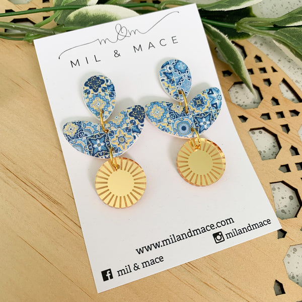 Moroccan Polymer Clay Dangle Earrings