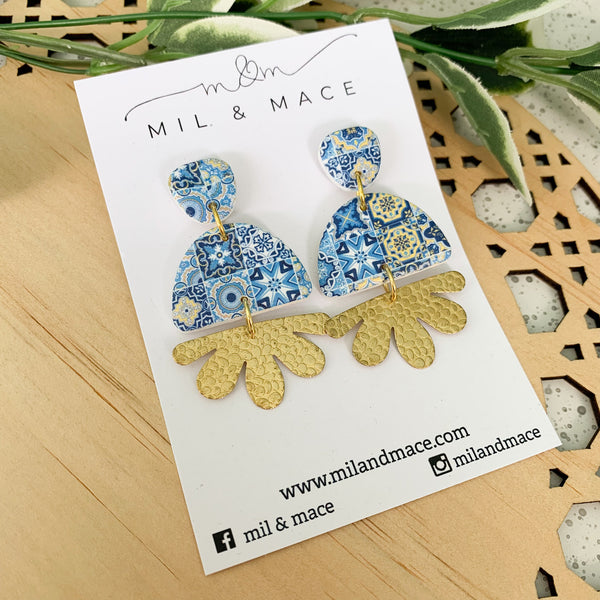 Moroccan Polymer Clay Dangle Earrings