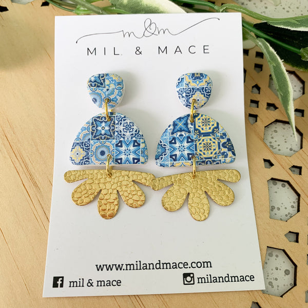 Moroccan Polymer Clay Dangle Earrings