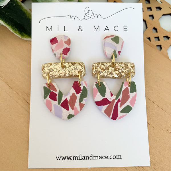 Terrazzo Polymer Clay Dangle Earrings