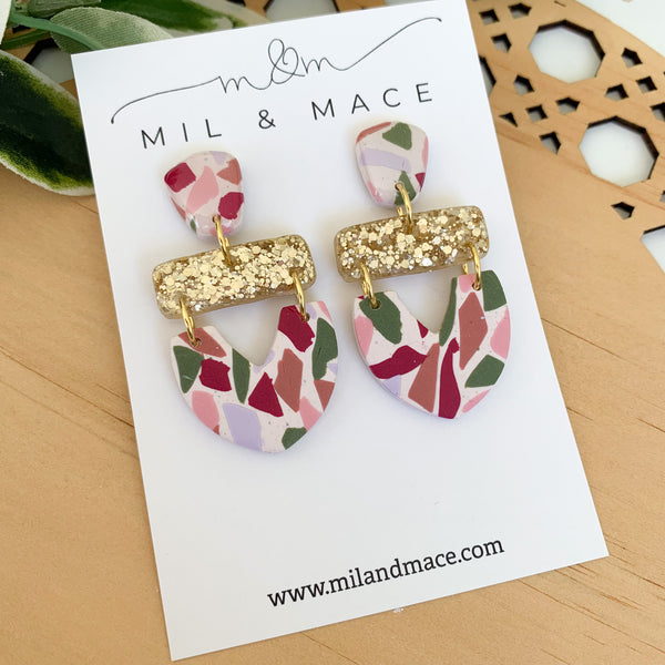 Terrazzo Polymer Clay Dangle Earrings