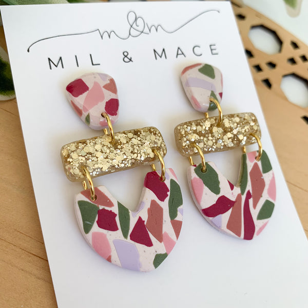 Terrazzo Polymer Clay Dangle Earrings