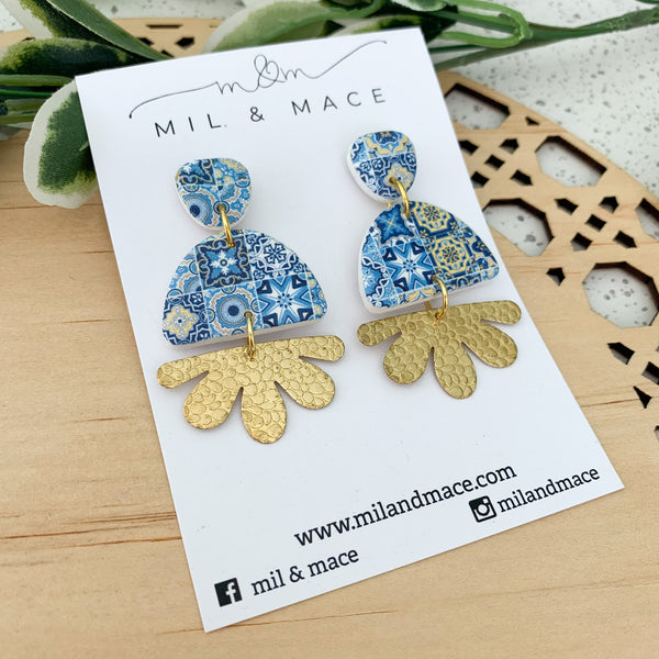 Moroccan Polymer Clay Dangle Earrings