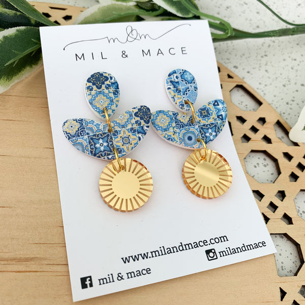 Moroccan Polymer Clay Dangle Earrings