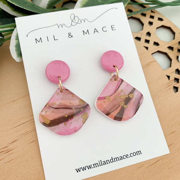 Autumn Storm Polymer Clay Dangle Earrings with Resin Finish