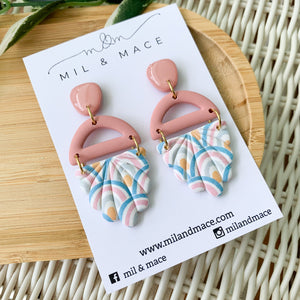 Pastel Rainbow Polymer Clay Dangle Earrings