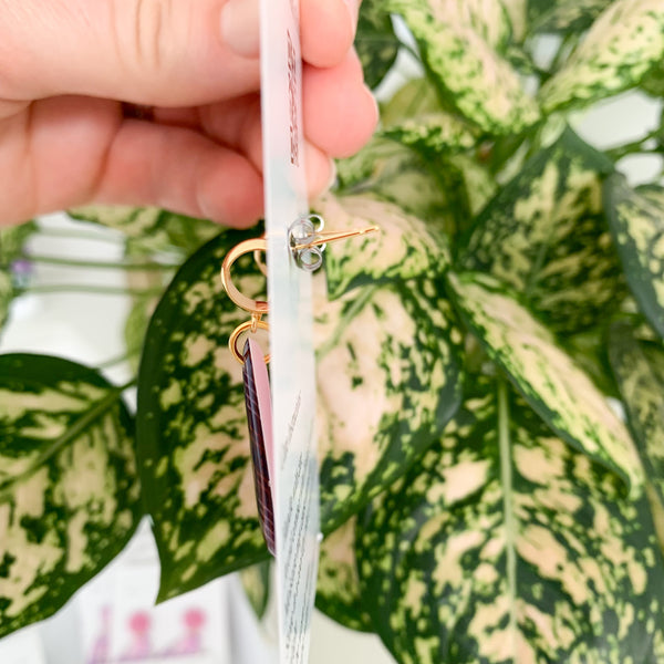 Winter Gingham Yupo Dangle Earrings