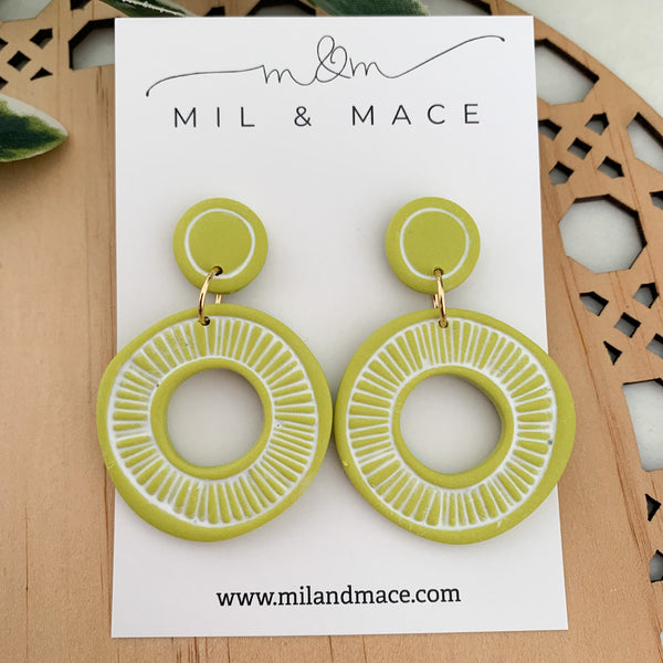 Sarah Organic Polymer Clay Dangle Earrings