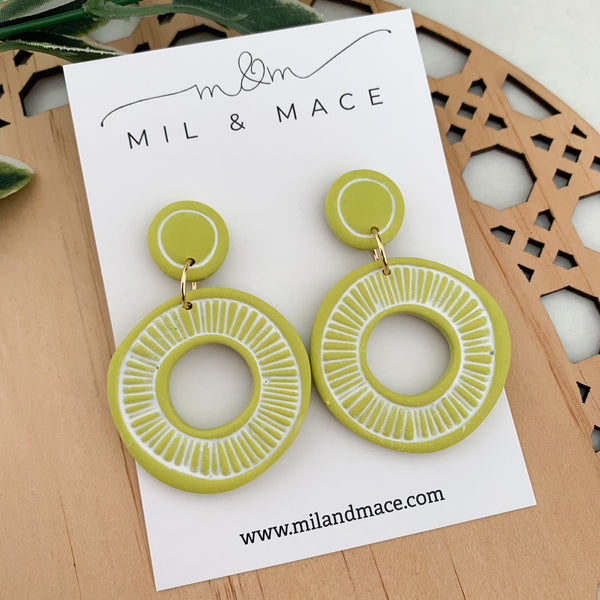 Sarah Organic Polymer Clay Dangle Earrings