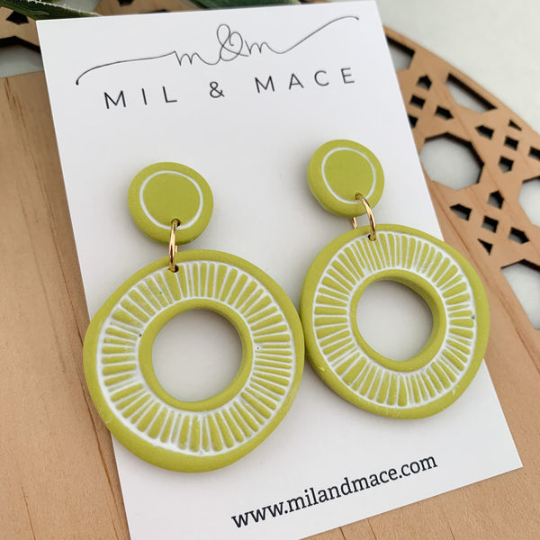 Sarah Organic Polymer Clay Dangle Earrings