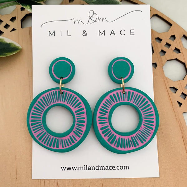 Sarah Organic Polymer Clay Dangle Earrings