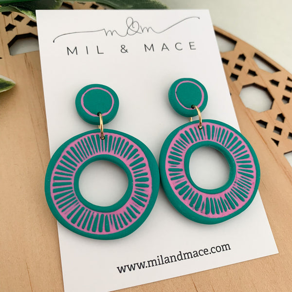 Sarah Organic Polymer Clay Dangle Earrings