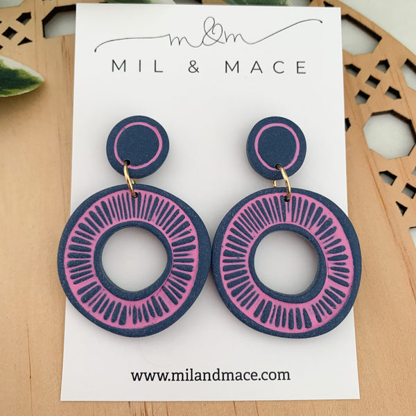 Sarah Organic Polymer Clay Dangle Earrings