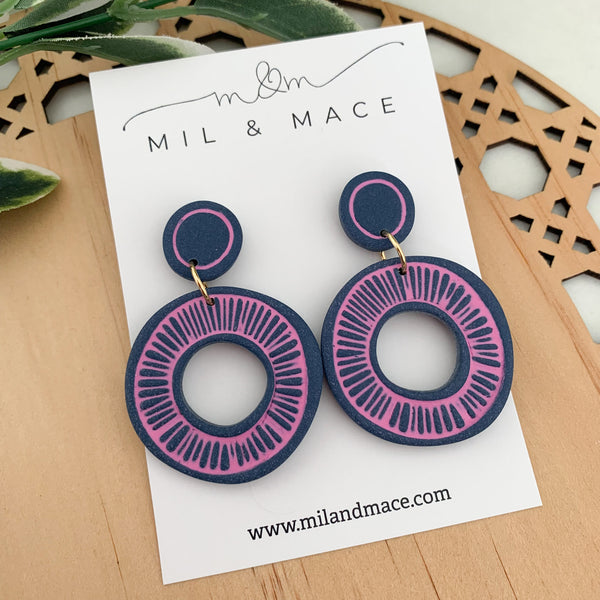 Sarah Organic Polymer Clay Dangle Earrings