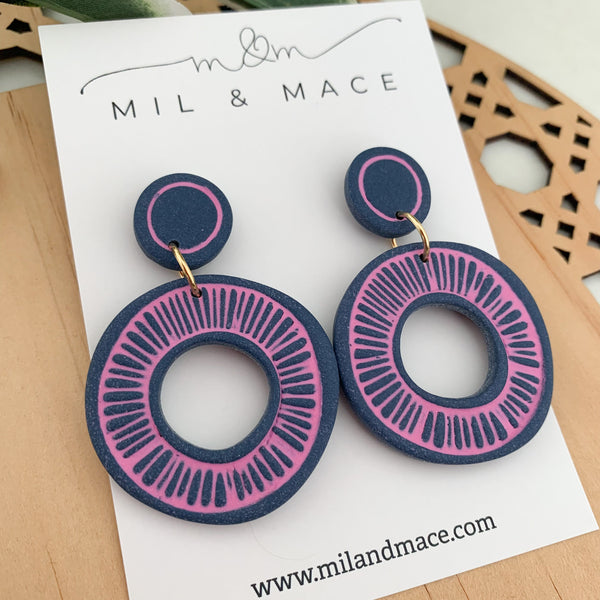 Sarah Organic Polymer Clay Dangle Earrings