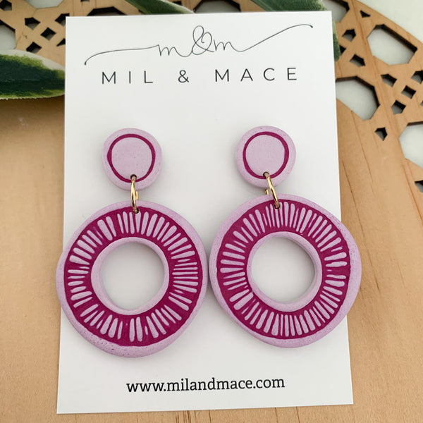 Sarah Organic Polymer Clay Dangle Earrings