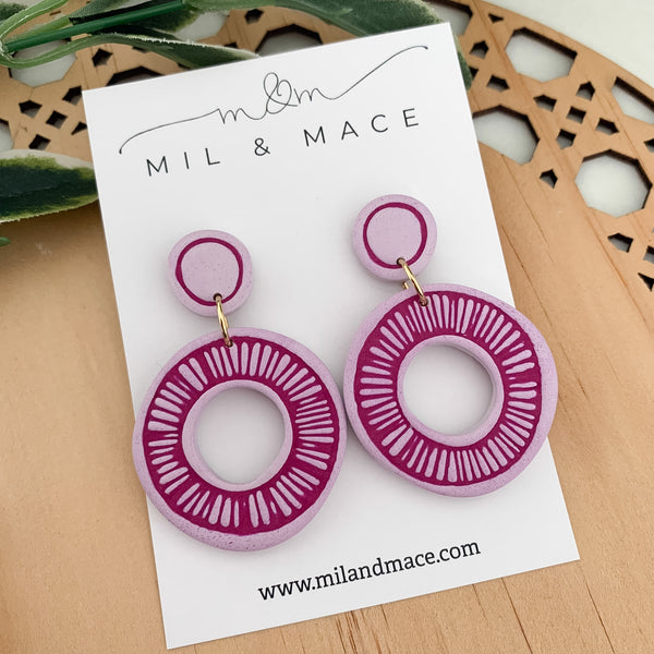 Sarah Organic Polymer Clay Dangle Earrings