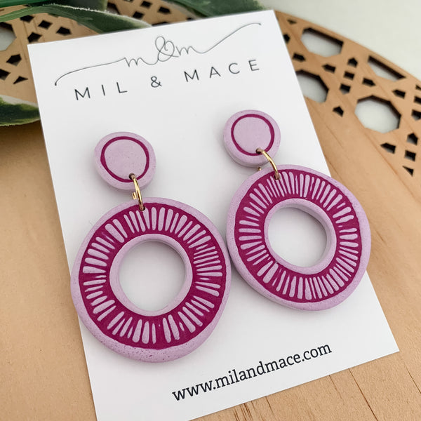 Sarah Organic Polymer Clay Dangle Earrings