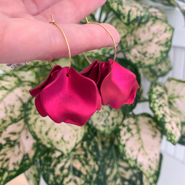 Petals Hoops Dangle Earrings