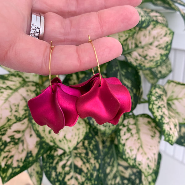 Petals Hoops Dangle Earrings