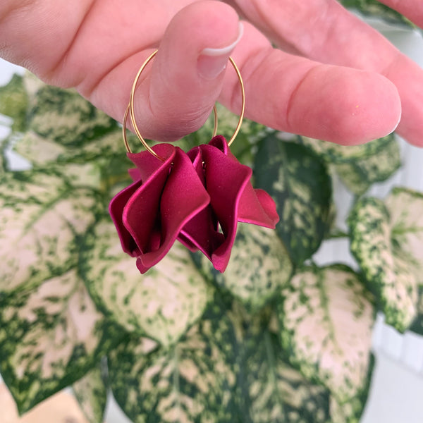Petals Hoops Dangle Earrings
