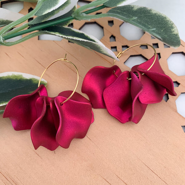 Petals Hoops Dangle Earrings