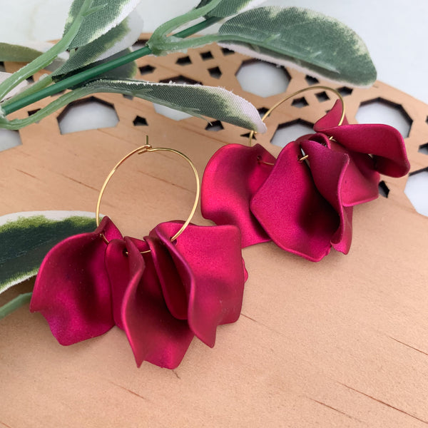 Petals Hoops Dangle Earrings