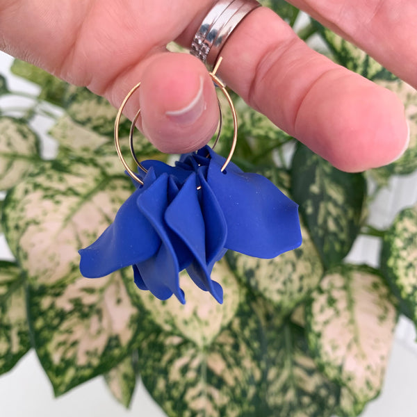 Petals Hoops Dangle Earrings