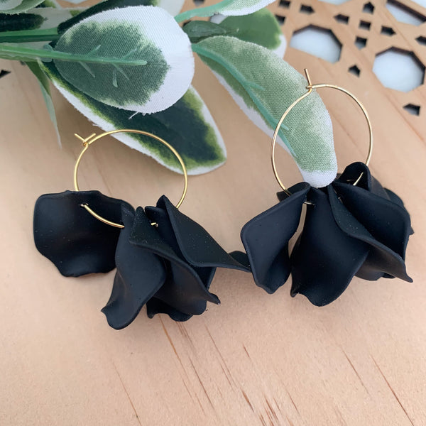 Petals Hoops Dangle Earrings
