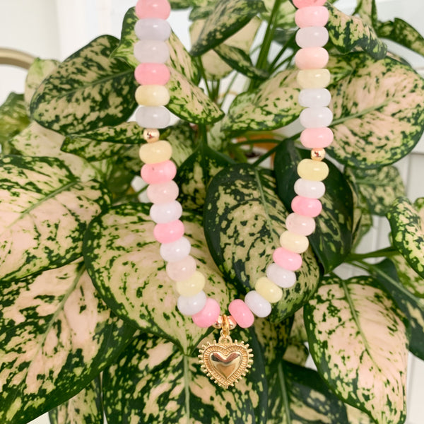 Gemstone Morganite Crystal Beaded Necklace