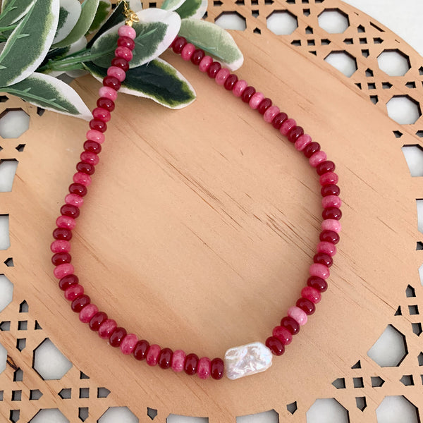 Gemstone Crystal Beaded Necklace