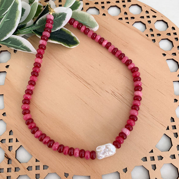 Gemstone Crystal Beaded Necklace