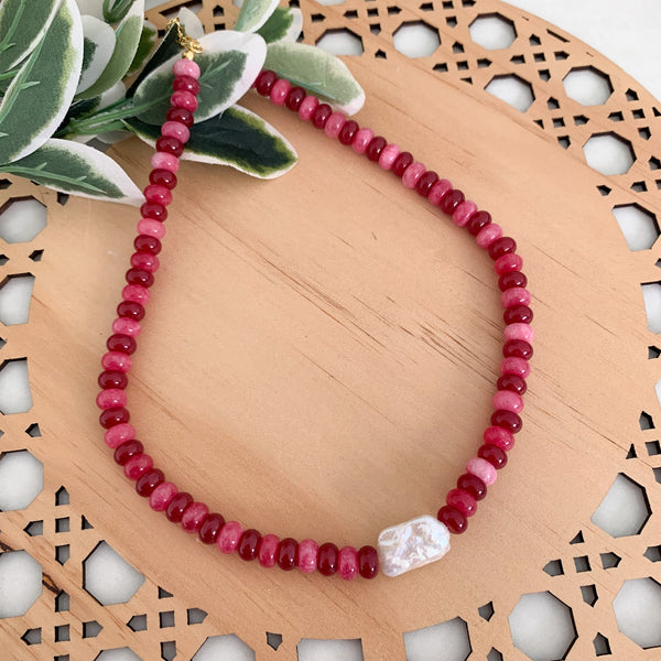 Gemstone Crystal Beaded Necklace