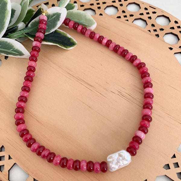Gemstone Crystal Beaded Necklace