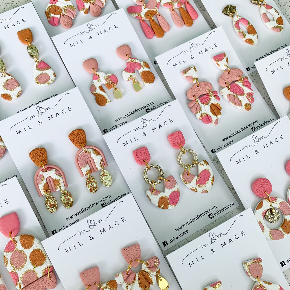 Mil and Mace Handmade Polymer Clay and Resin Earrings