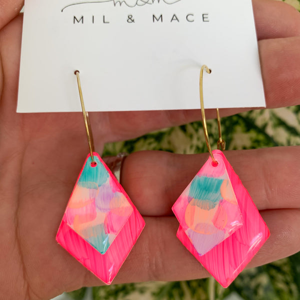 Neon Pop Yupo Dangle Earrings