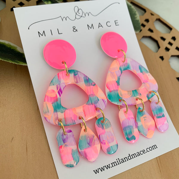 Neon Pop Yupo Dangle Earrings