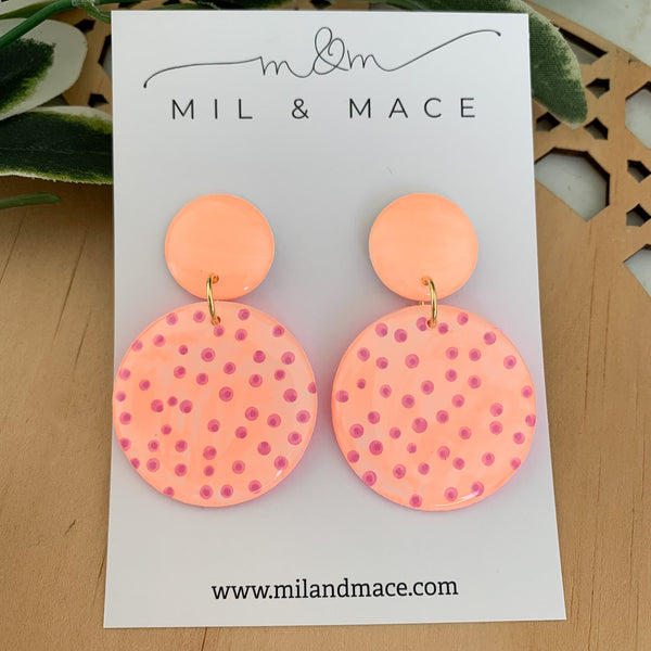 Coral Pop Yupo Dangle Earrings