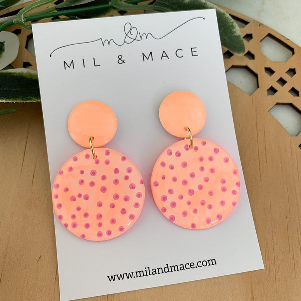 Coral Pop Yupo Dangle Earrings