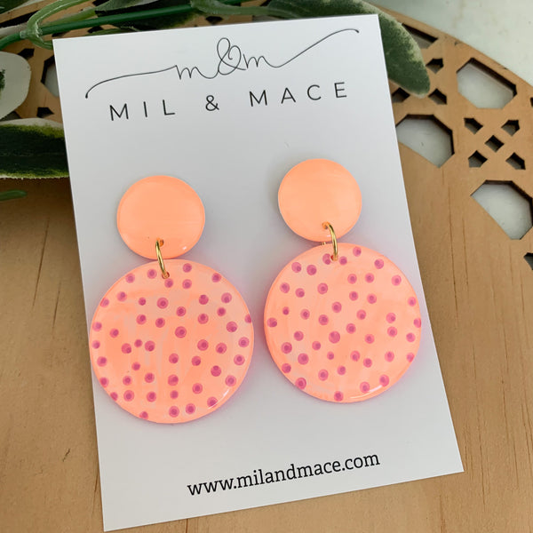 Coral Pop Yupo Dangle Earrings